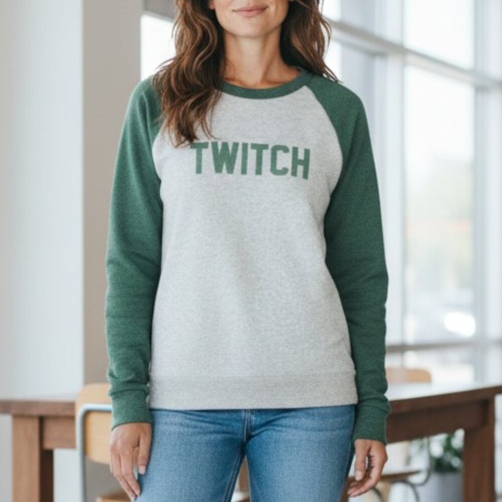 Alternative Earth Twitch Graphic Raglan Sweatshirt Gray - Small - Picture 2 of 11